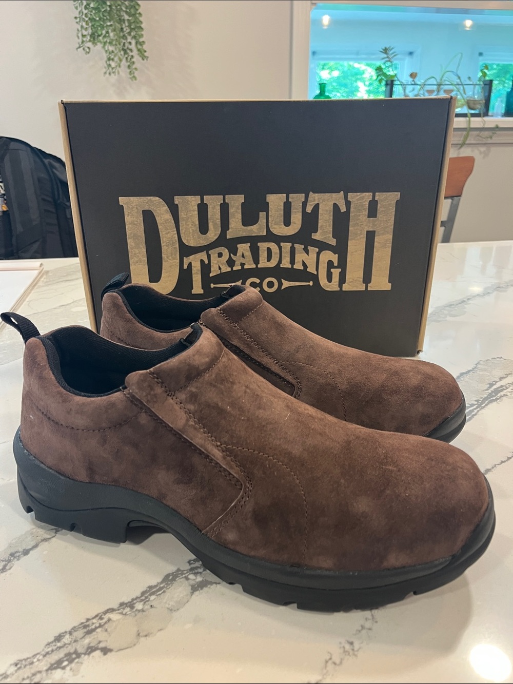 👞 Duluth Trading Co Brown Suede Slip-On Loafers for Men
